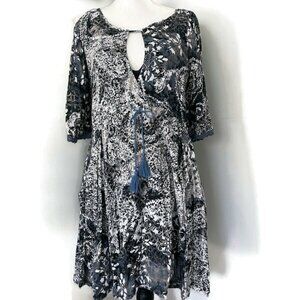 Free People Black & White Floral Print Dress